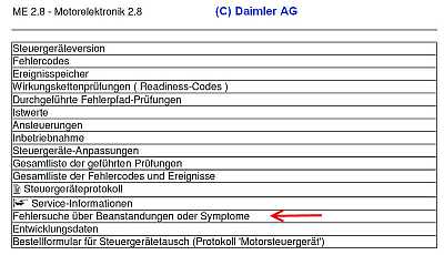 Diagnose ME-2.8.1 SL55AMG